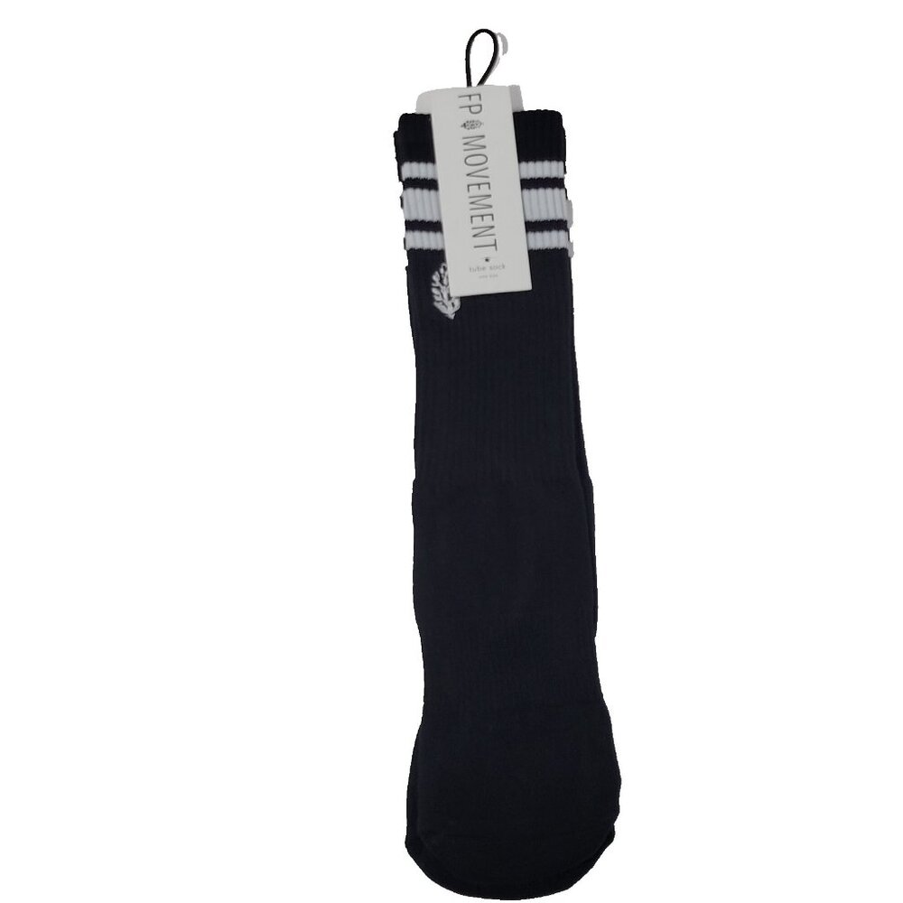 Free People Movement FP Tube Socks‎ Lucky Honey Logo Black White One Size Preppy